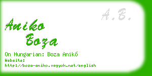 aniko boza business card