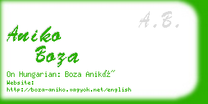 aniko boza business card